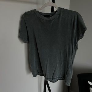 Free People Green / Light Grey Tee.